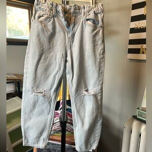 Old Navy high rise slouchy wide leg light colored jeans